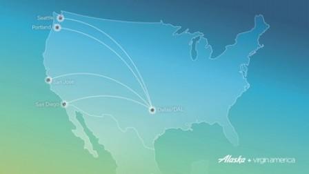 Alaska Airlines and Virgin America announce new Dallas Love Field flying to Seattle; San Diego; San Jose, California; and Portland, Oregon