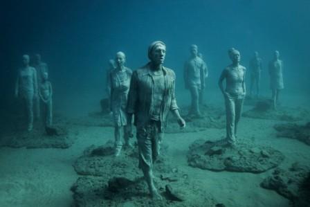 Die ersten Skulpturen des Europaweit einzigen Unterwassermuseums werden vor Lanzarote versenkt