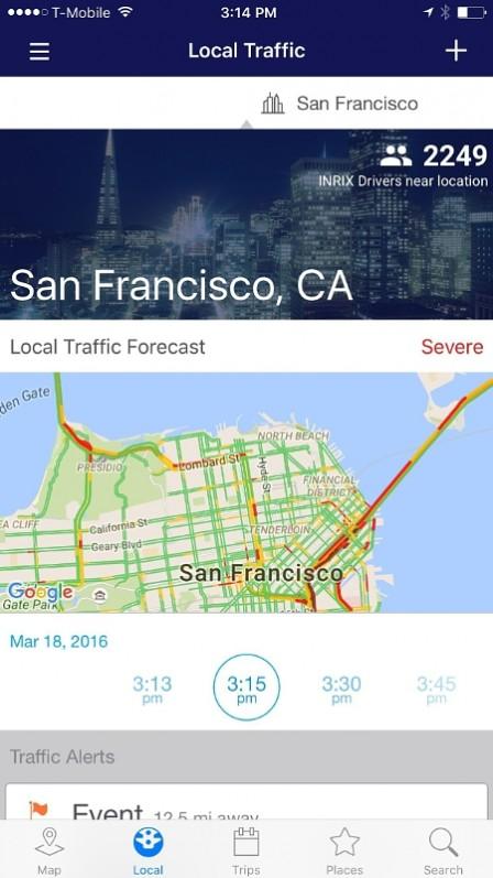 INRIX presenta una nueva aplicación móvil de tráfico capaz de aprender los hábitos de conducción