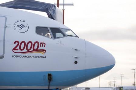 Boeing entrega su 2000º avión al sector comercial de aviación chino