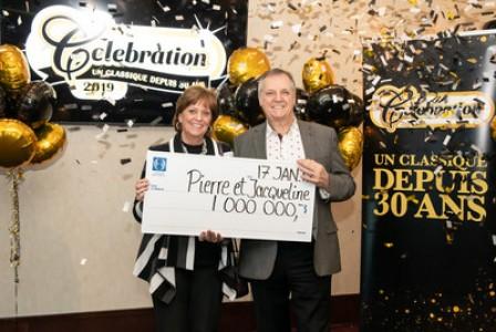 1 000 000 $ - Un couple de l'Outaouais devient millionnaire grâce à Célébration 2019!