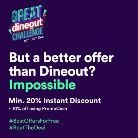 Dineout goes bold with an open challenge of #BestOffersForFree with the Great Dineout Challenge