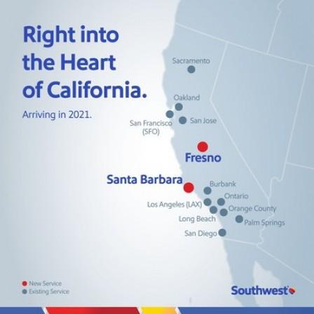 Southwest Airlines Intends To Serve Fresno And Santa Barbara
