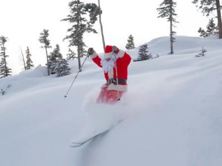 Santa Spotted Shredding at Winter Park Resort in Colorado