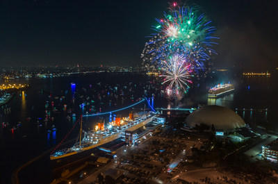 Cunard Celebrates Opening of Historic Exhibit on the Queen Mary with Salute by RMS Queen Elizabeth in Long Beach, CA on July Fourth