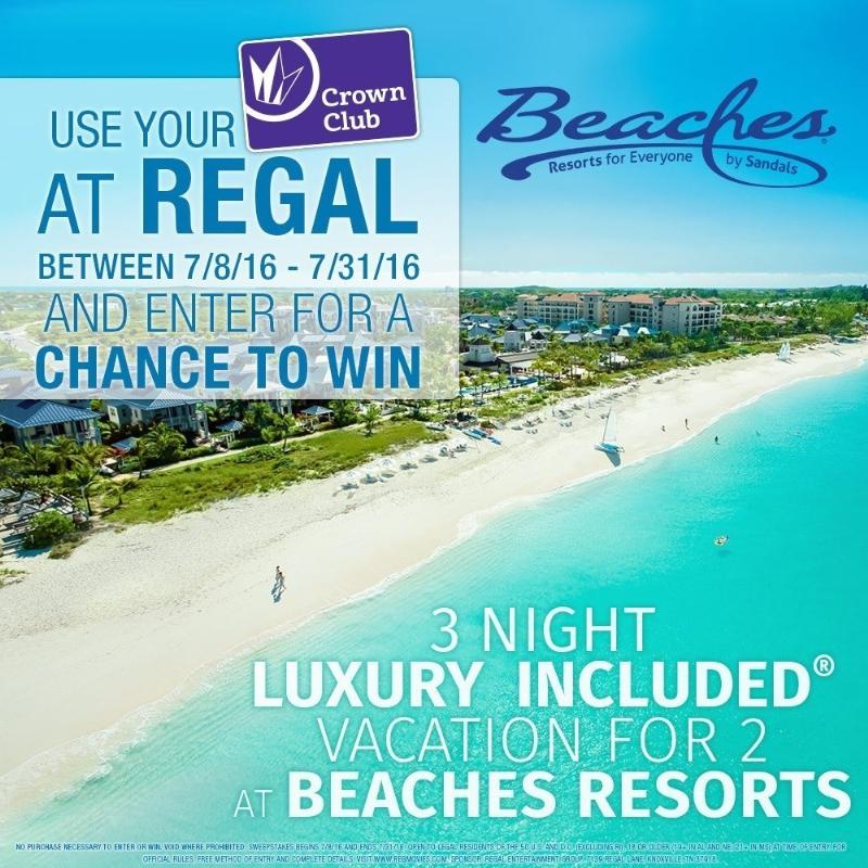 Win a Beaches Resort Vacation with Regal