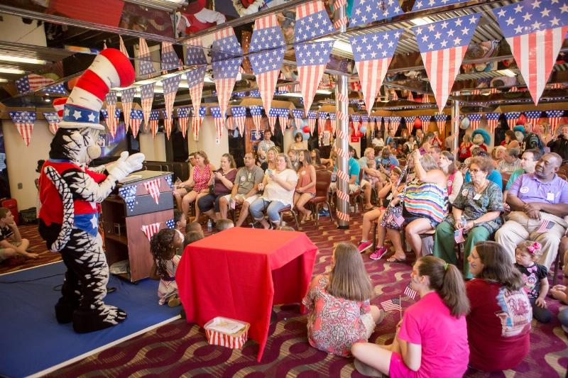 The Cat In The Hat's Just-Announced Presidential Campaign Celebrated With Fun Rally For Kids Aboard Carnival Ecstasy At Port Of Charleston