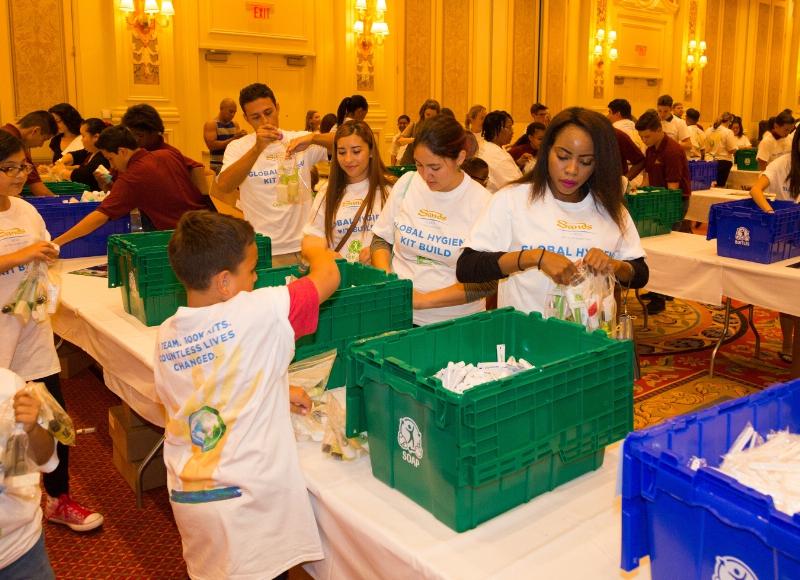 Las Vegas Builds 35,000 Hygiene Kits with Clean the World at The Venetian