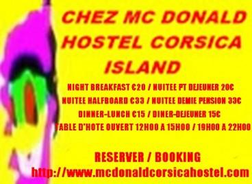 CHEZ MC DONALD HOSTEL CORSICA ISLAND