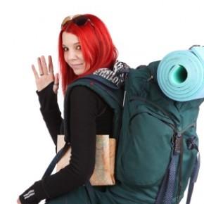 Backpacker travels around the world and sleeps in international hostelling 